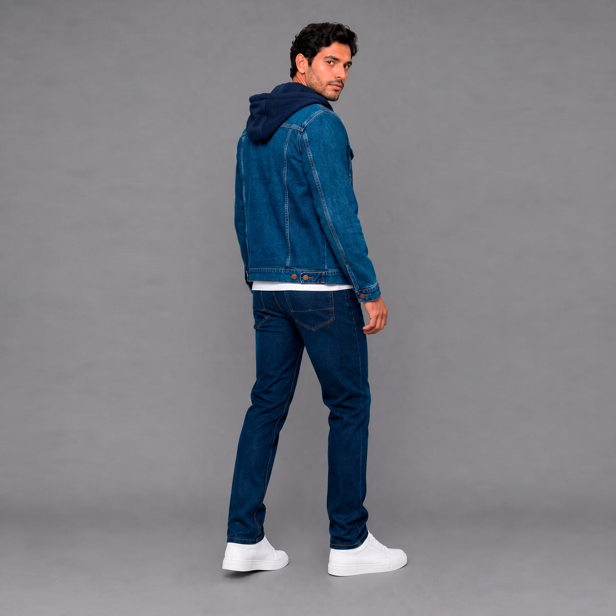 Chaqueta en Índigo Hombre Lec Lee con Capota