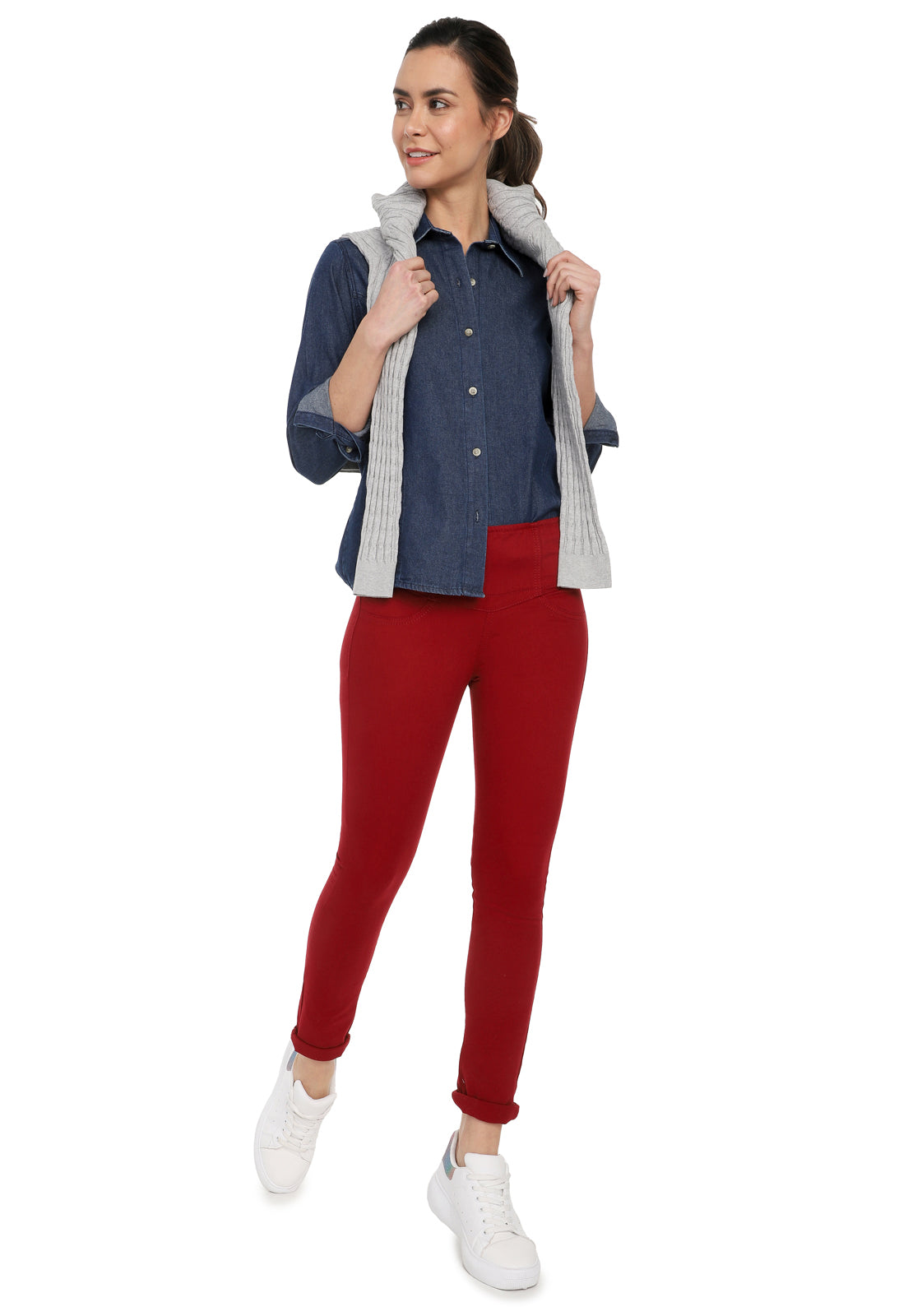 Leggins para Mujer - Rojo Oscuro