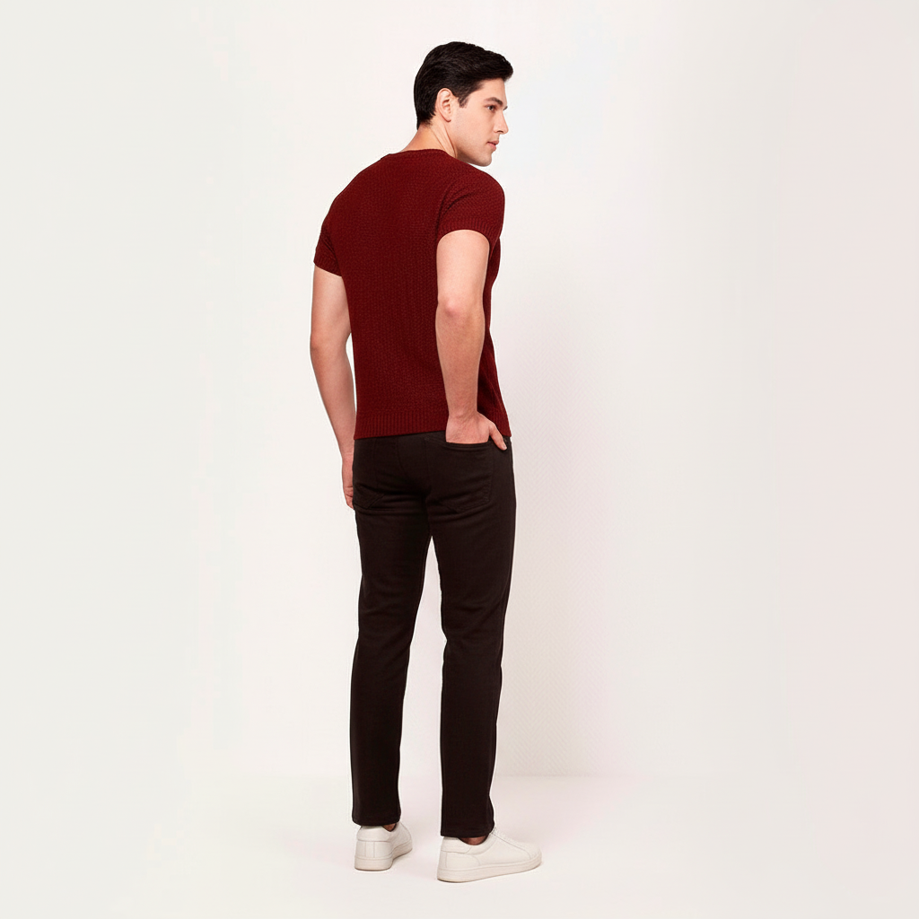 Sweater tipo Camiseta Lec Lee para Hombre - Vinotinto