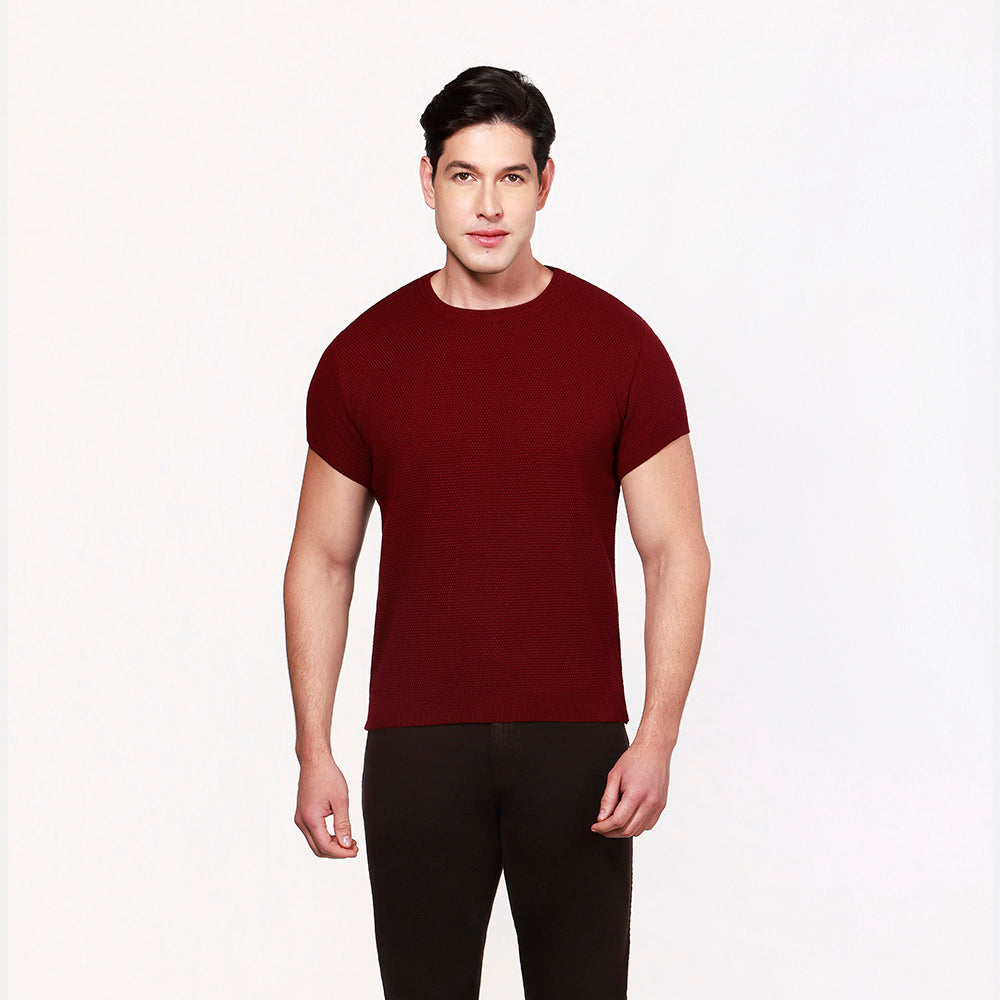Sweater tipo Camiseta Lec Lee para Hombre - Vinotinto