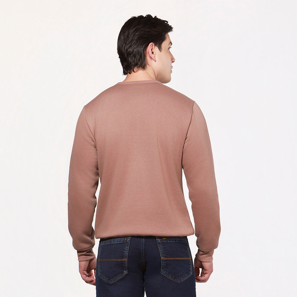 Buzo Hombre Cuello Redondo Unicolor Lec Lee Arena y Café