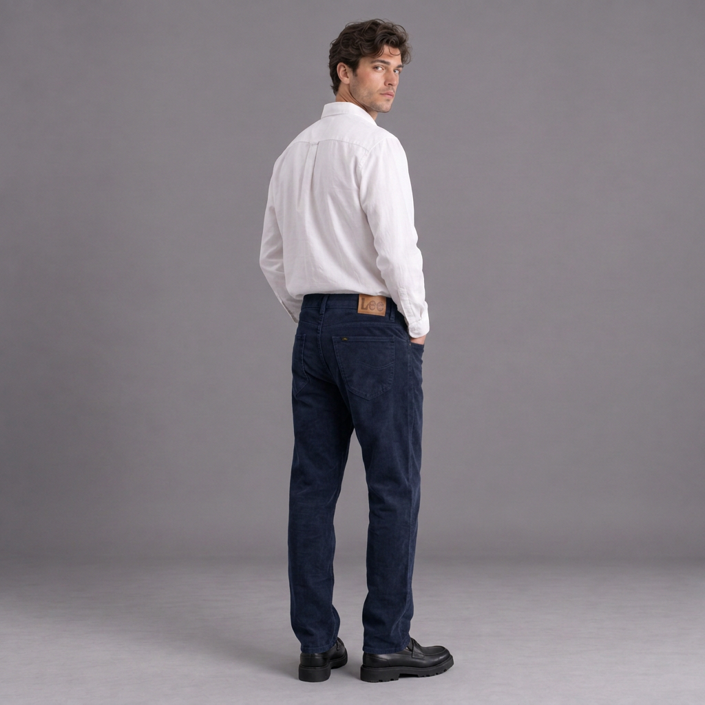 Pantalón Clásico Pana 180 Hombre Lec Lee Azul Oscuro