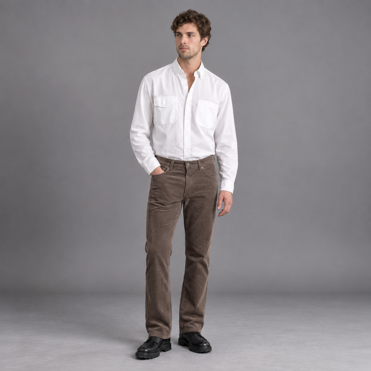 Pantalón Clásico Pana 180 Hombre Lec Lee Arena