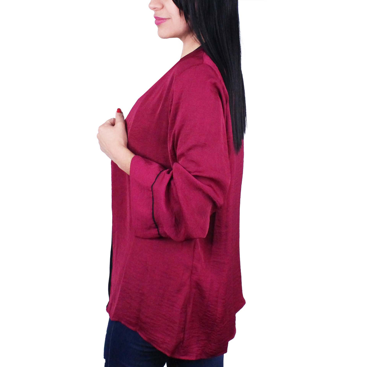 Kimono Corto De Mujer Lec Lee Vinotinto