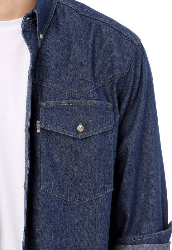 Camisa de Jean Basic Lec Lee para Hombre - Índigo Oscuro