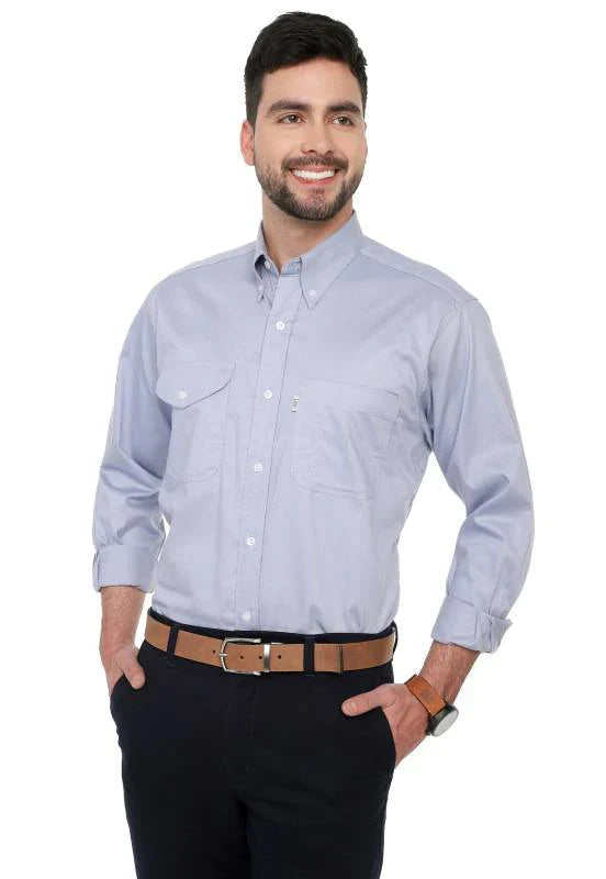Camisa Basic Manga Larga Lec Lee para Hombre - Azul Claro