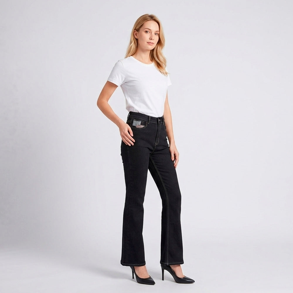 Jean Cropped Flared Lec Lee Negro
