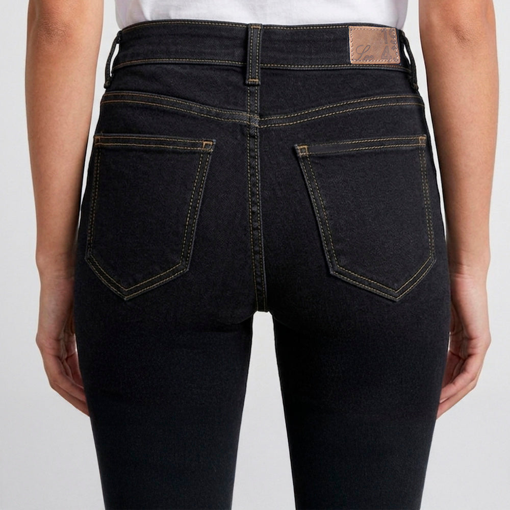 Jean Cropped Flared Lec Lee Negro