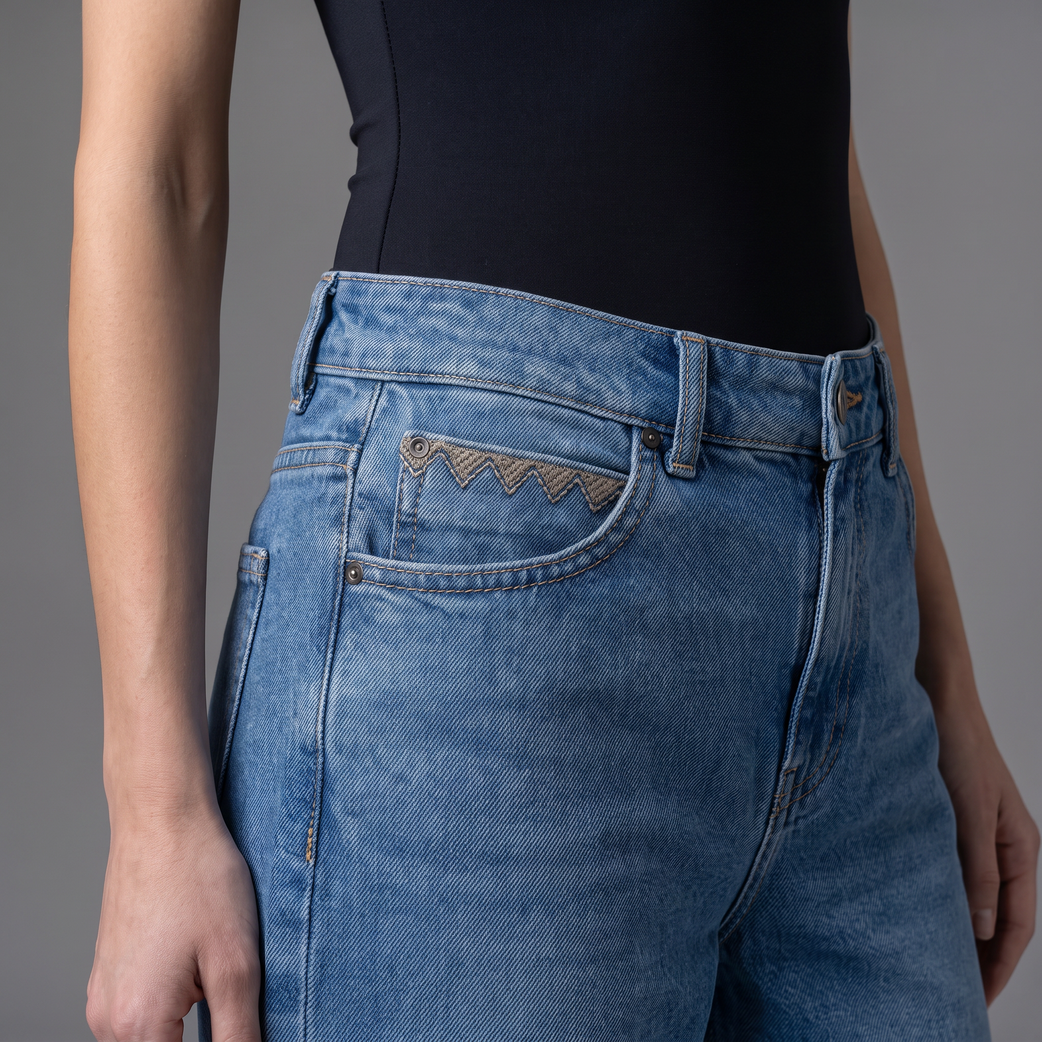 Jean Cropped Palazzo Lec Lee Índigo Medio