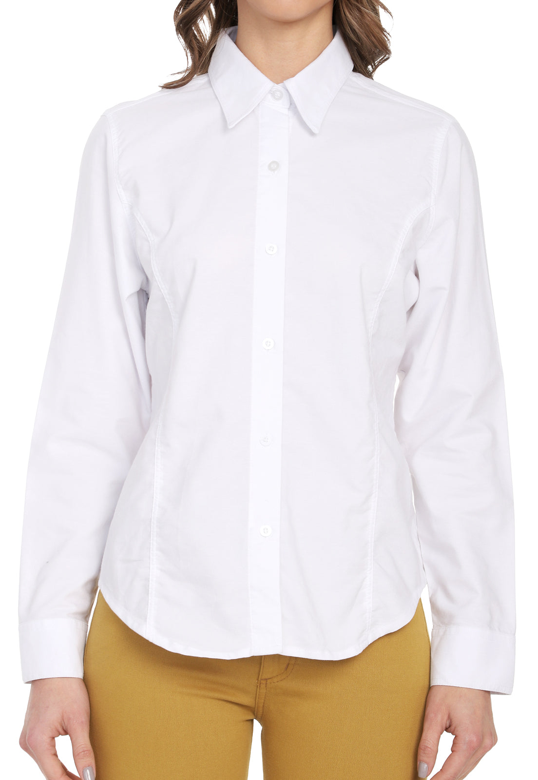 Blusa Clásica Oxford Lec Lee para Mujer - Blanca