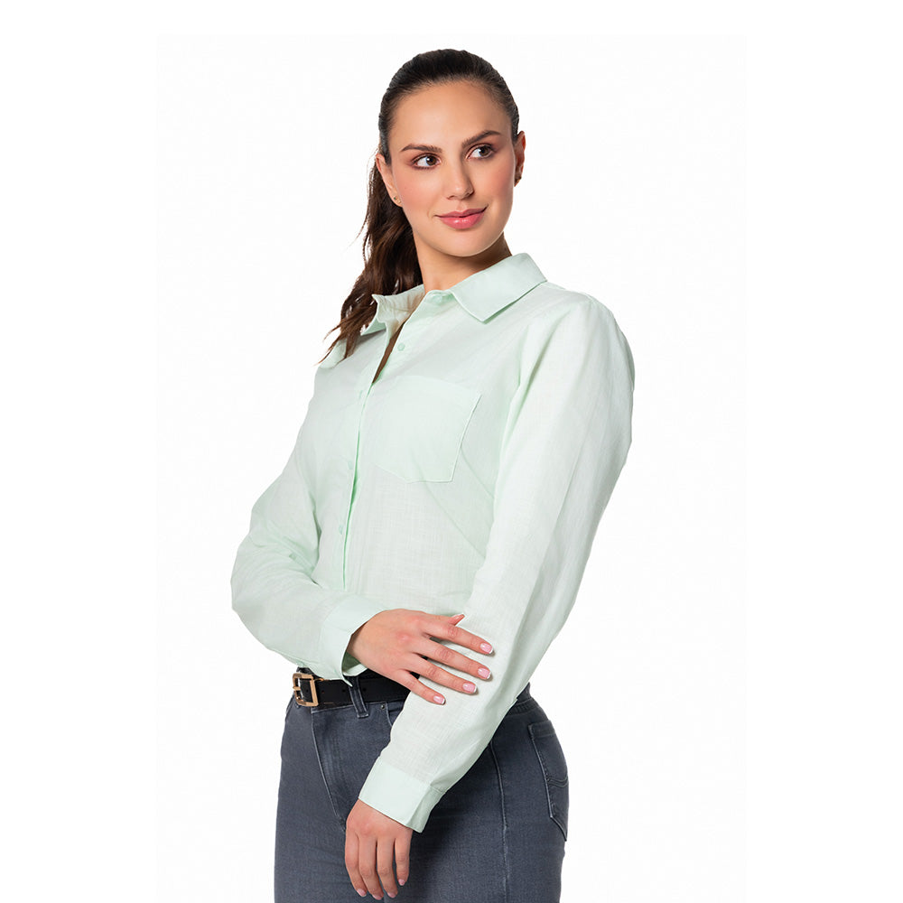 Blusa con Cuello Camisero para Mujer
