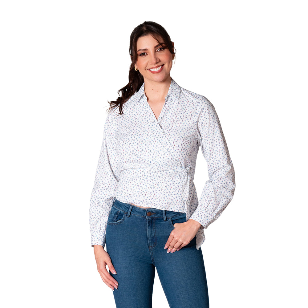 Blusa Mujer Escote Cruzado Lec Lee