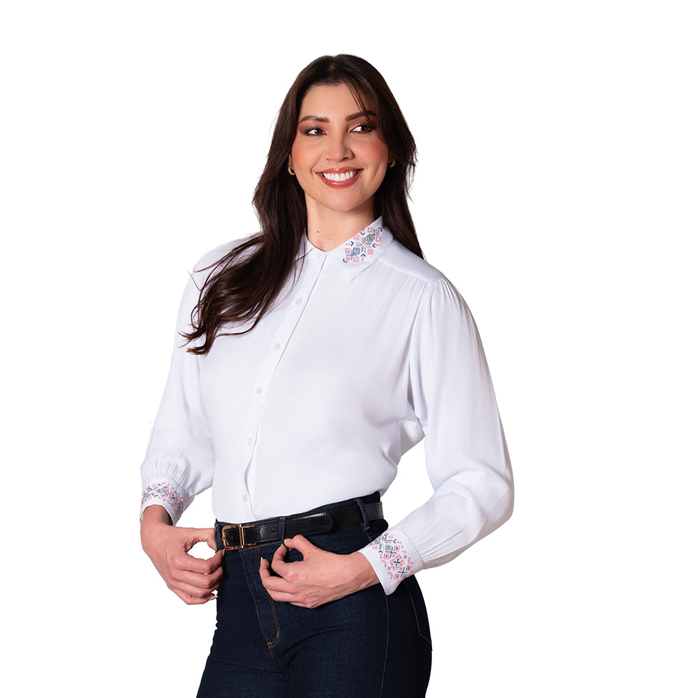 Blusa Cuello Camisero para Mujer Lec Lee