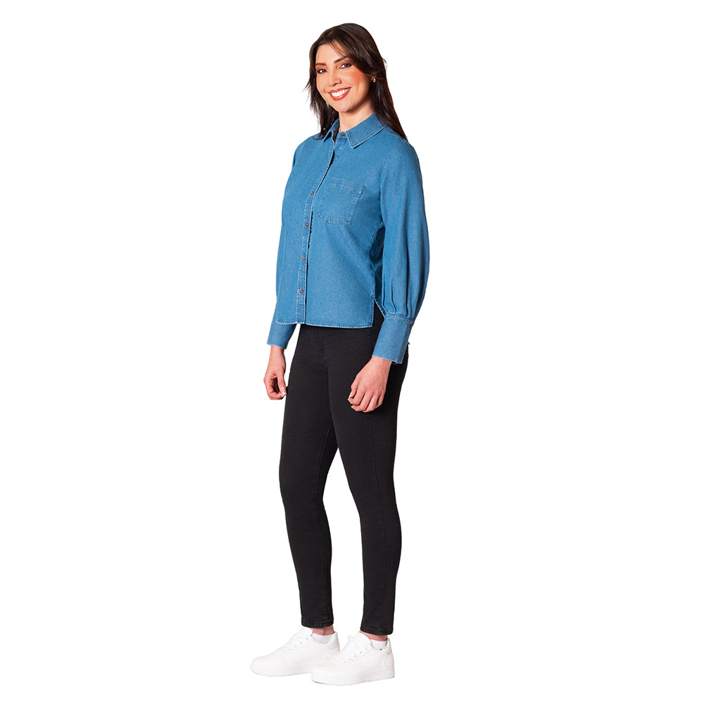 Blusa Índigo Mujer Cola De Pato Lec Lee Azul Medio