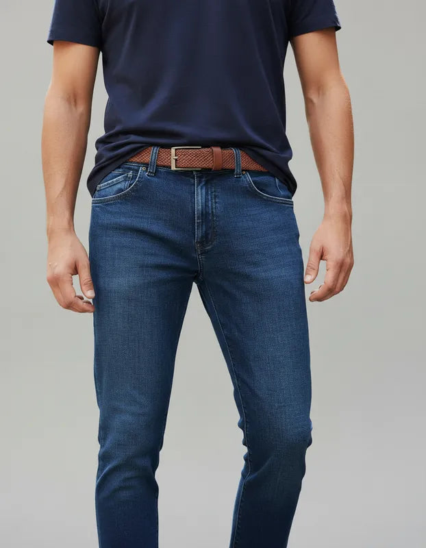 Jean Hombre Trim Lec Lee índigo Oscuro