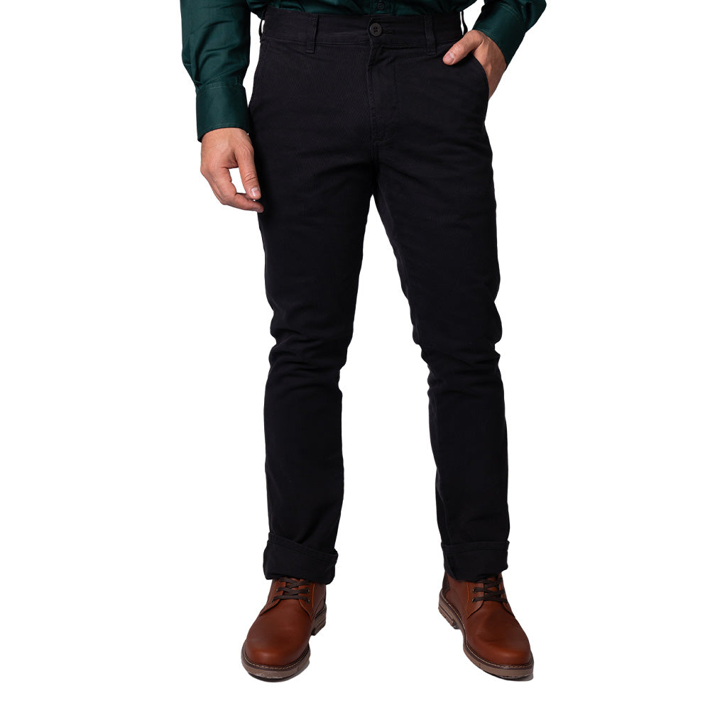 Pantalón En Dril Acanalado Hombre Lec Lee Negro