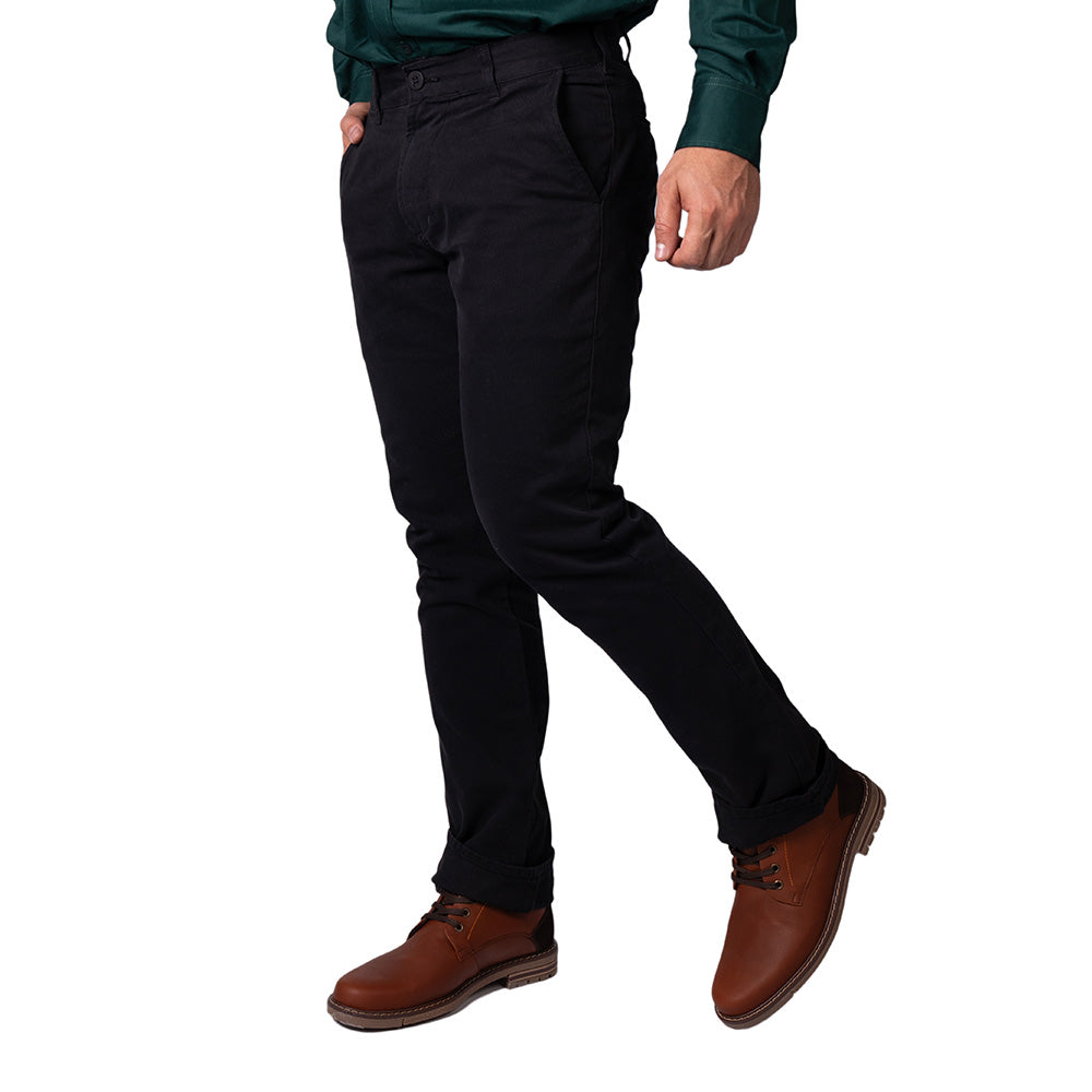 Pantalón En Dril Acanalado Hombre Lec Lee Negro