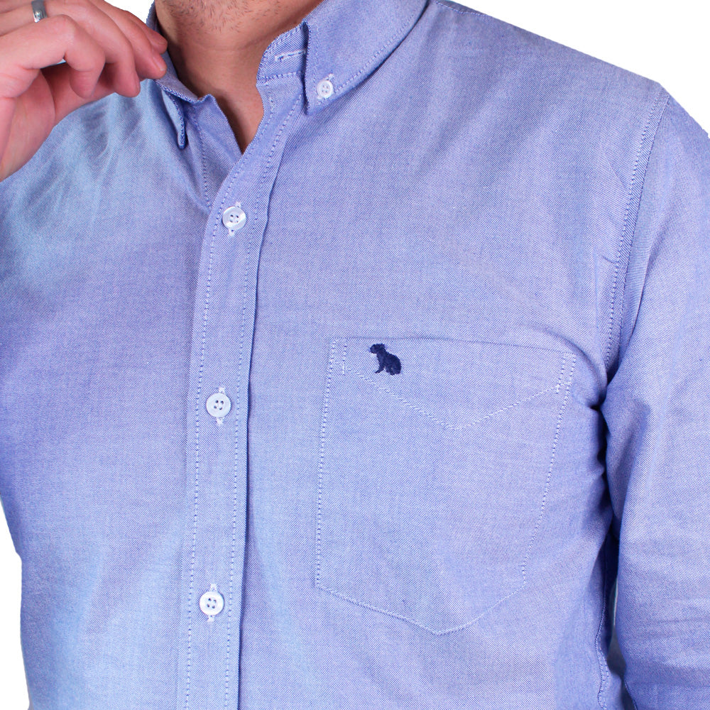 Camisa Casual Hombre Lec Lee Azul Medio