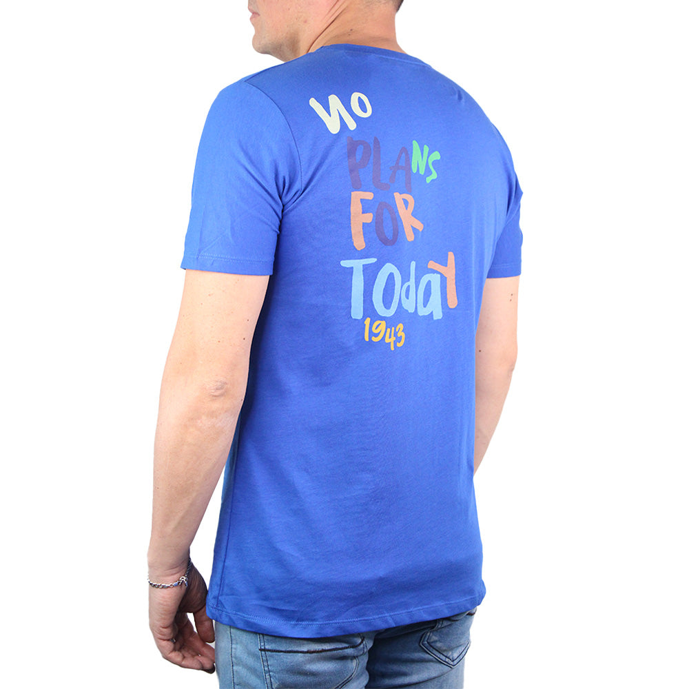 Camiseta Básica Hombre Lec Lee Gris-Azul Rey