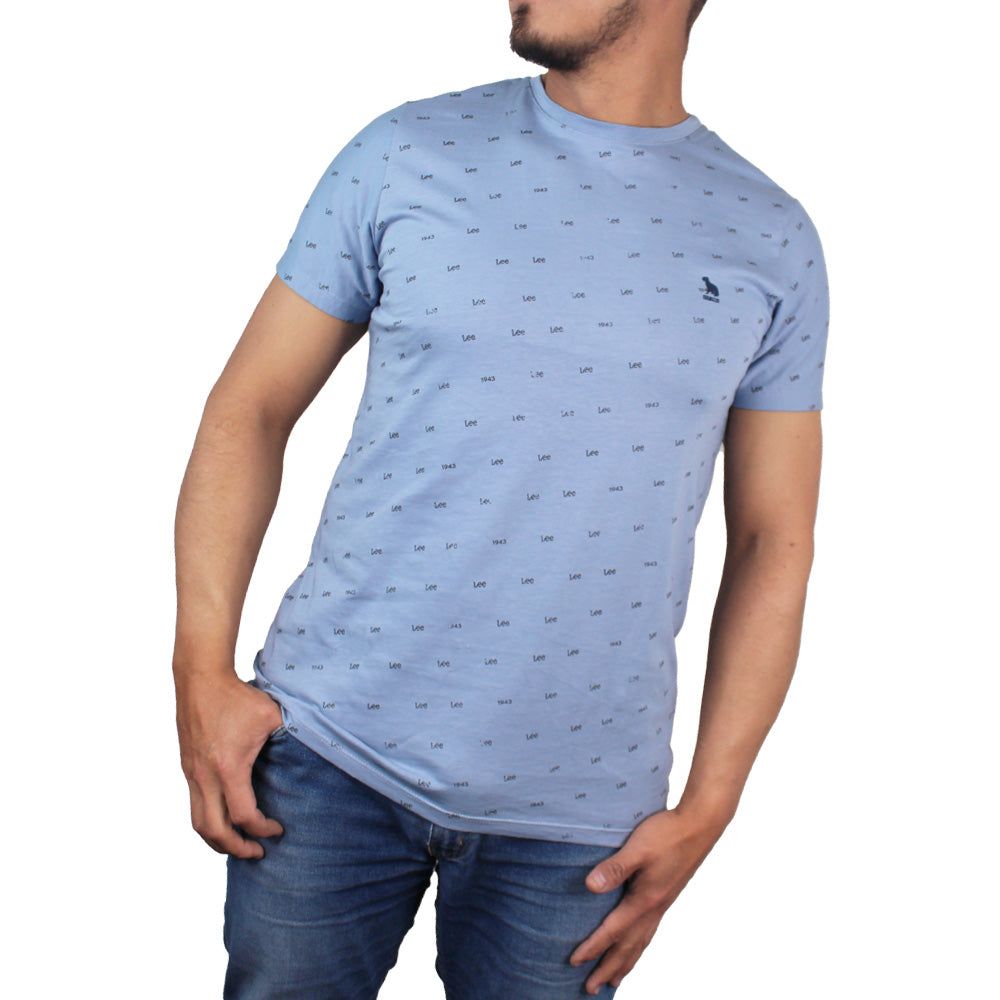Camiseta Cuello Redondo Regular Fit Azul Claro
