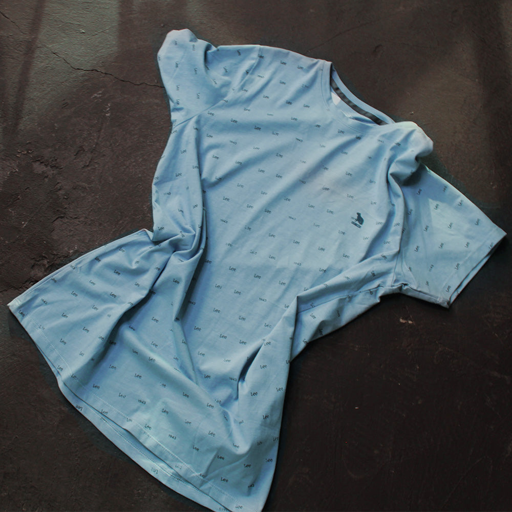 Camiseta Cuello Redondo Regular Fit Azul Claro