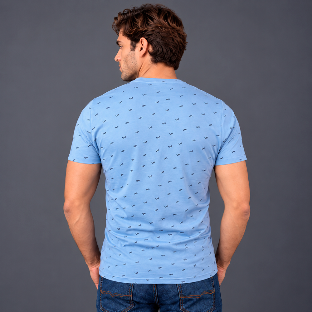 Camiseta Cuello Redondo Regular Fit Azul Claro