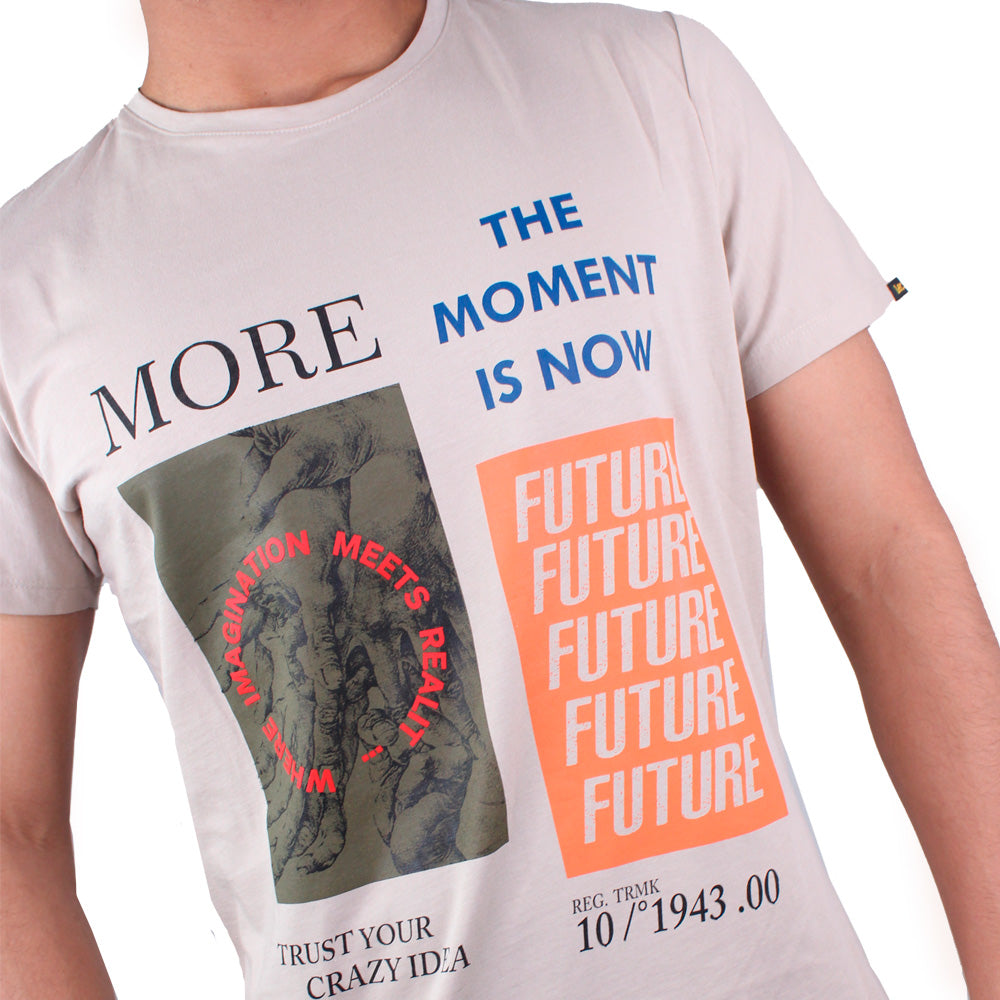 Camiseta Cuello Redondo Hombre Lec Lee Beige