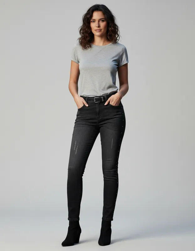 Jean Skinny Fit para Mujer - Gris Oscuro | LEC LEE