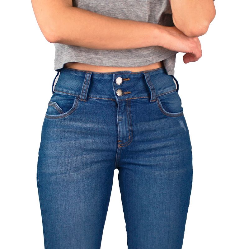 Jean Slim Fit Para Mujer Lec Lee Índigo Medio