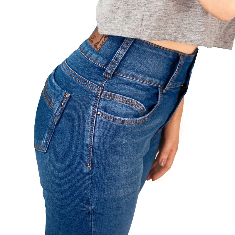 Jean Slim Fit Para Mujer Lec Lee Índigo Medio