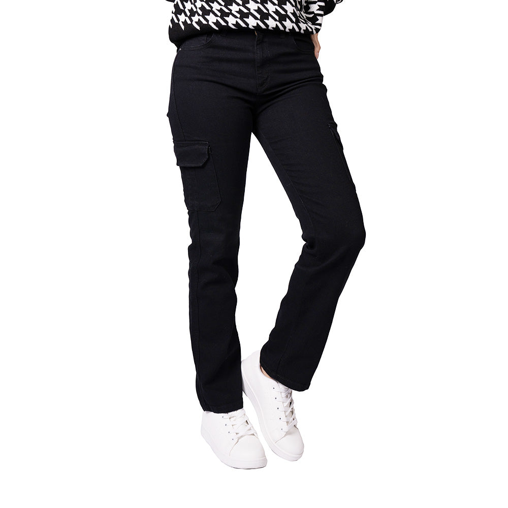 Jean Cargo Fit para Mujer Lec Lee - Negro