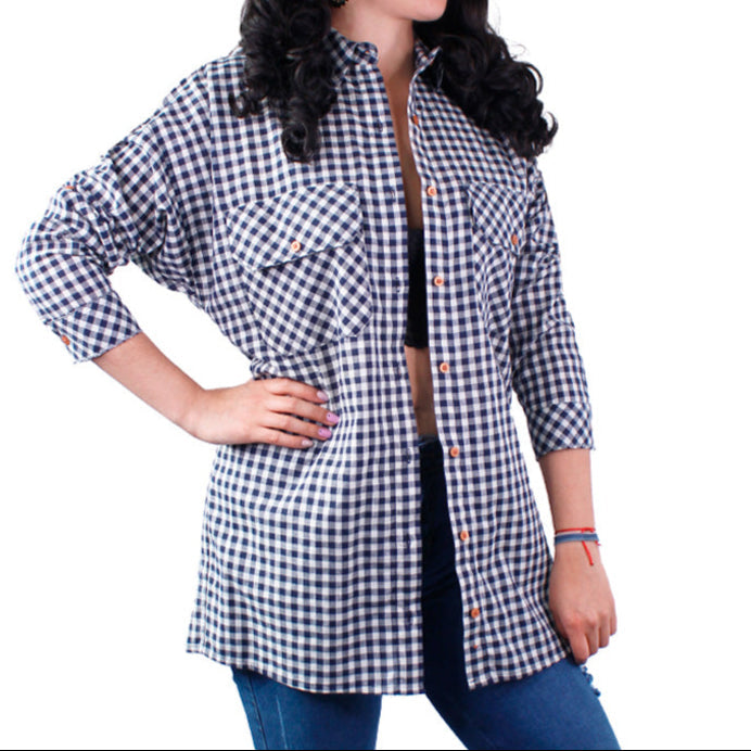 Camisa Leñadora Para Mujer Lec Lee Negro
