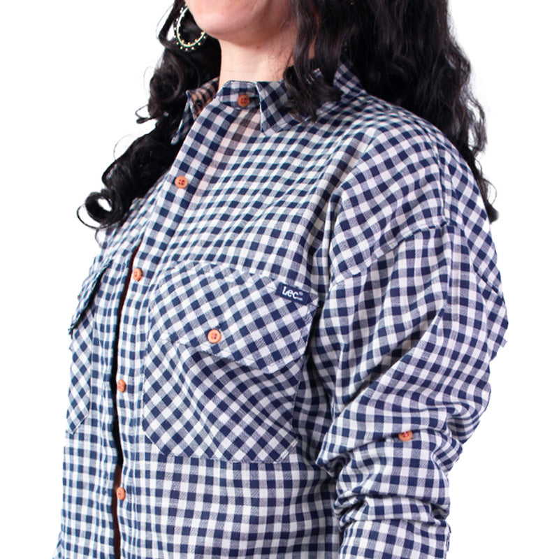 Camisa Leñadora Para Mujer Lec Lee Azul