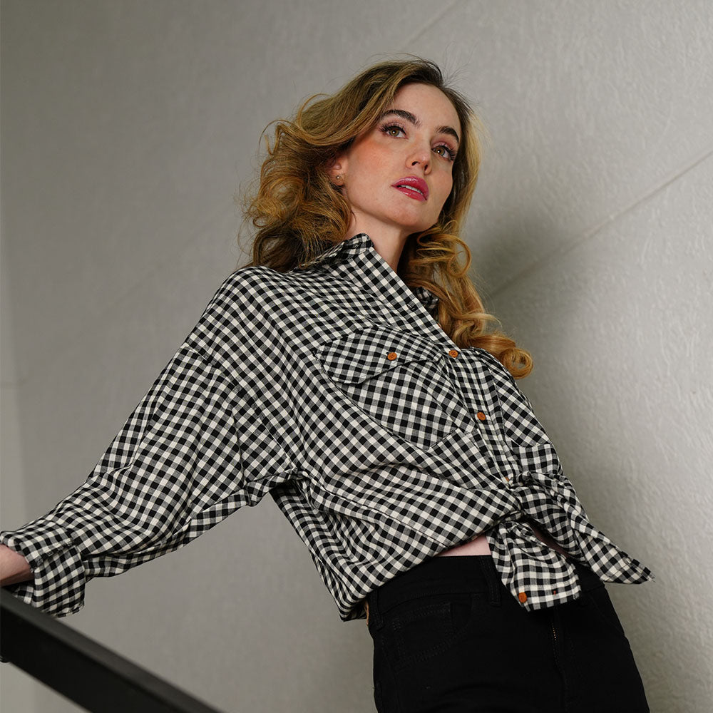Camisa Leñadora Para Mujer Lec Lee Negro