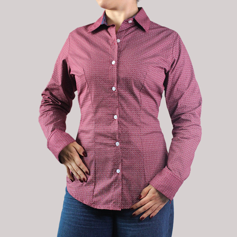 Blusa Cuello Camisero Lec Lee Vinotinto