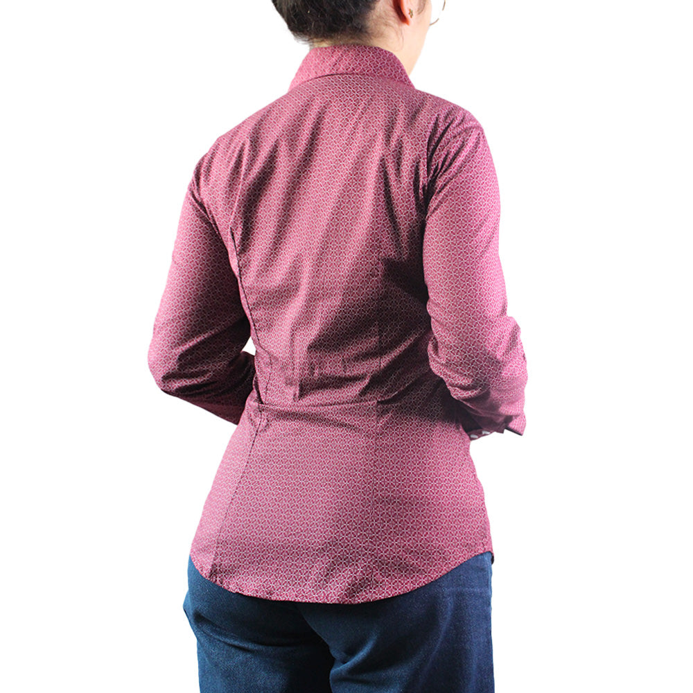Blusa Cuello Camisero Lec Lee Vinotinto