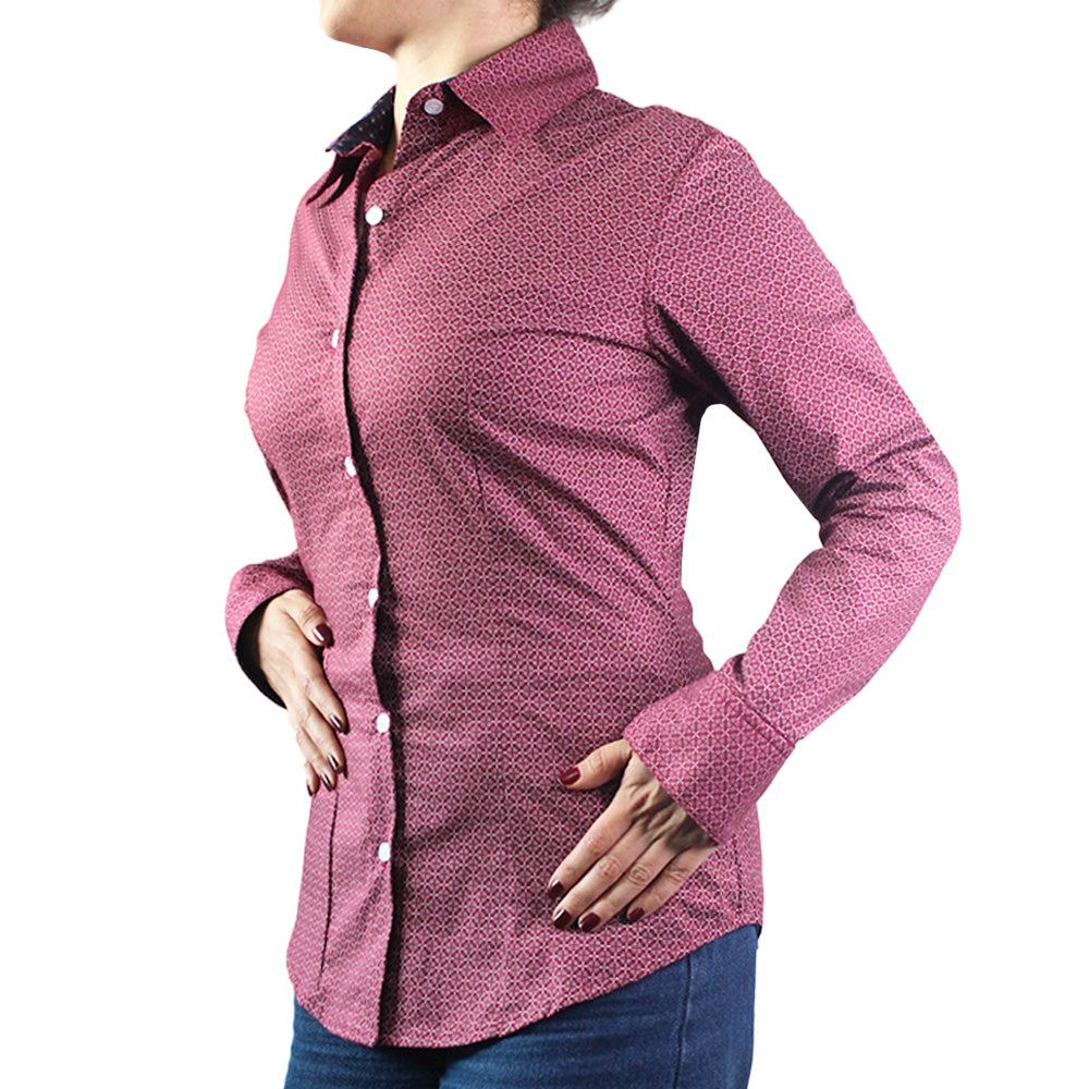 Blusa Cuello Camisero Lec Lee Vinotinto