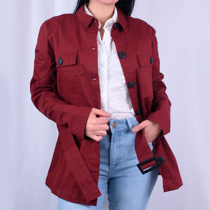 Gabardina De Mujer Lec Lee Vinotinto