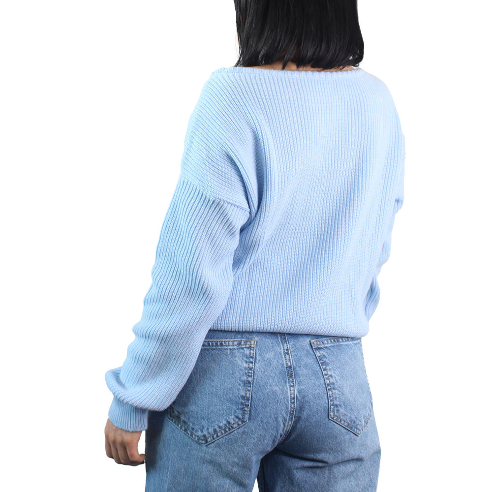 Suéter Cuello Bandeja Mujer Lec Lee Azul Claro