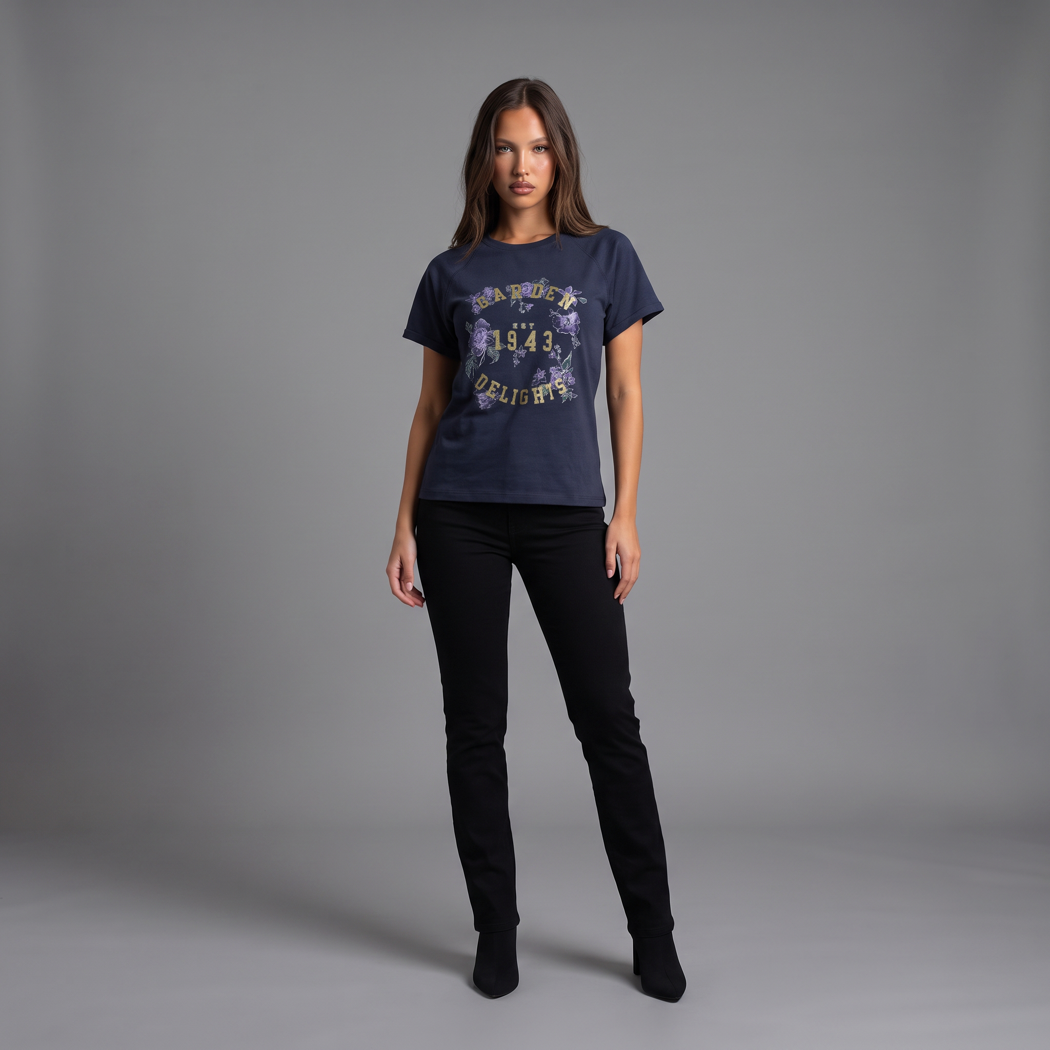 Camiseta Cuello Redondo Mujer Lec Lee Azul Oscuro - Hortensia