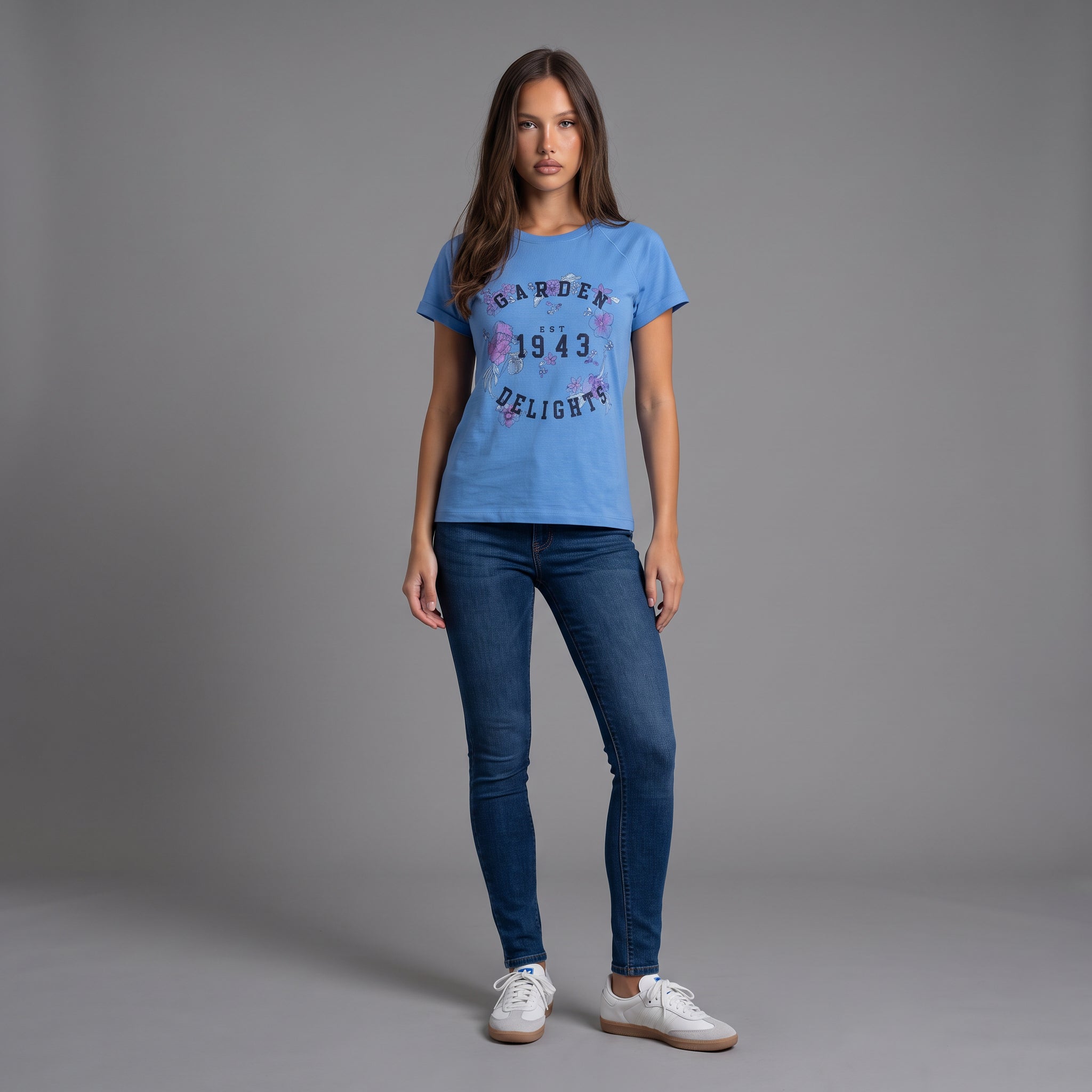 Camiseta Cuello Redondo Mujer Lec Lee Azul Oscuro - Hortensia
