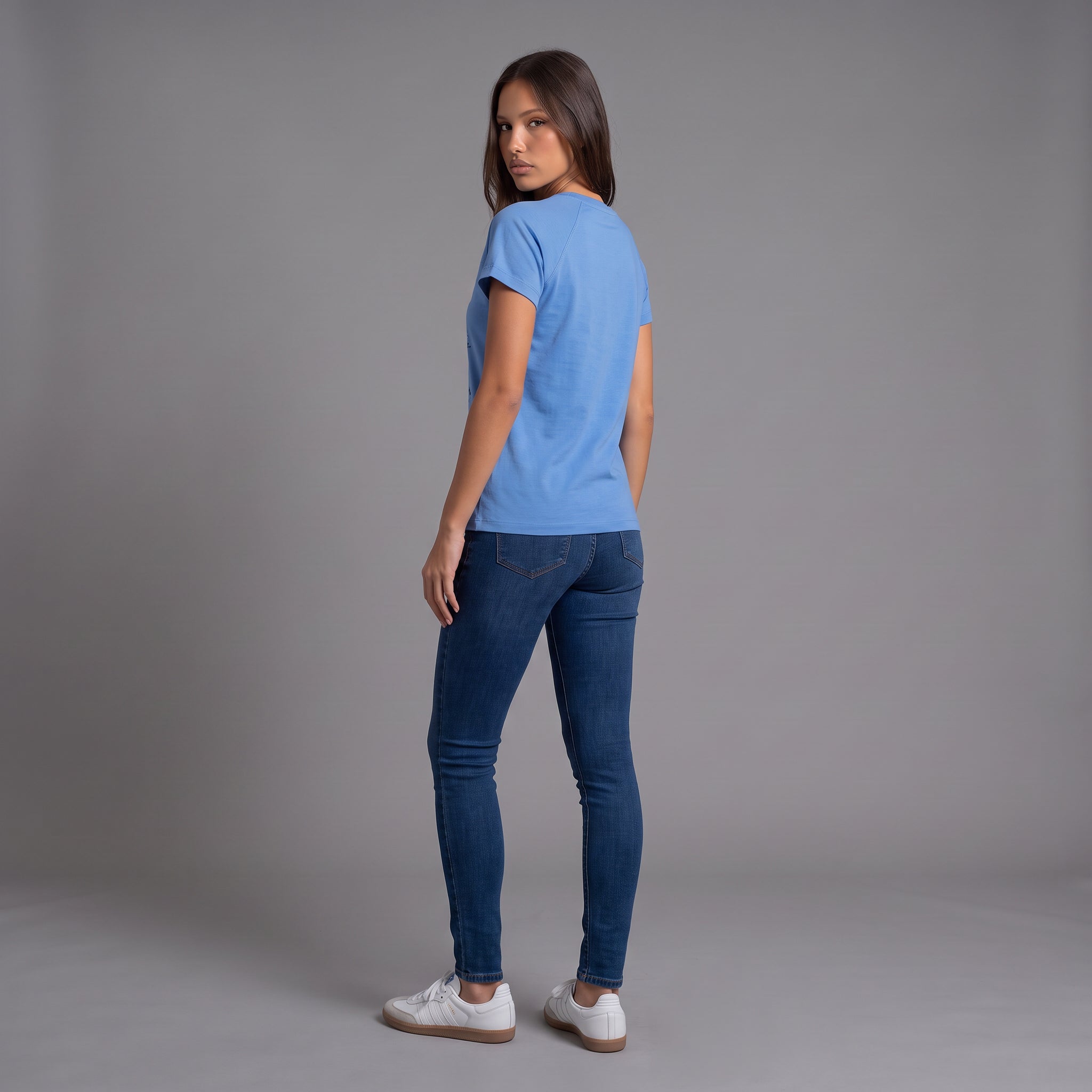 Camiseta Cuello Redondo Mujer Lec Lee Azul Oscuro - Hortensia