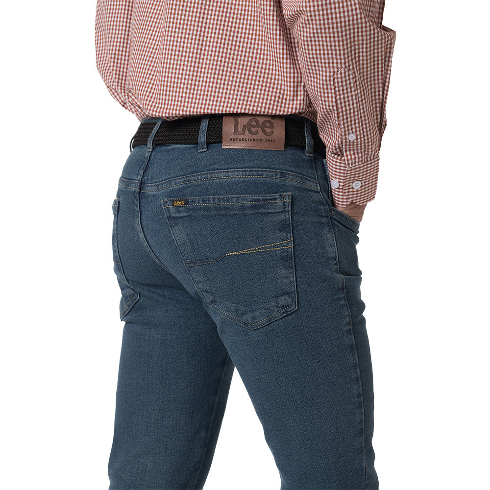 Jean Staid Hip para Hombre Lec Lee - Índigo Medio
