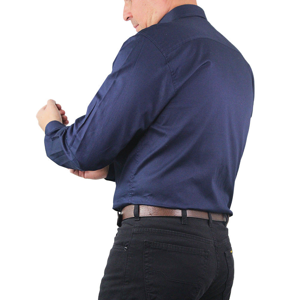 Camisa Unicolor Lec Lee Azul Oscuro