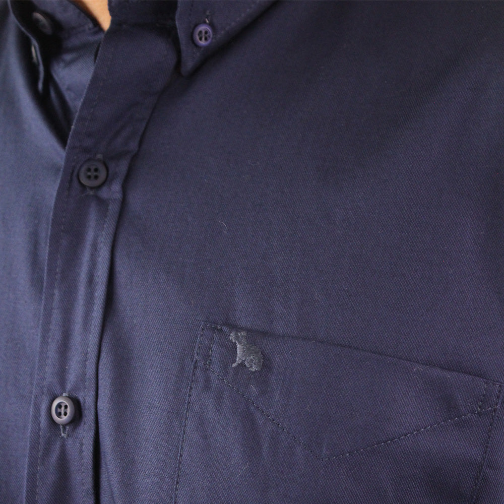 Camisa Unicolor Lec Lee Azul Oscuro