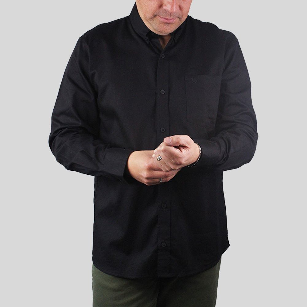 Camisa formal Unicolor para Hombre Negro