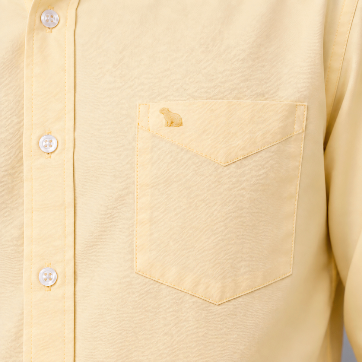 Camisa Unicolor Manga Larga Lec Lee Amarillo Claro