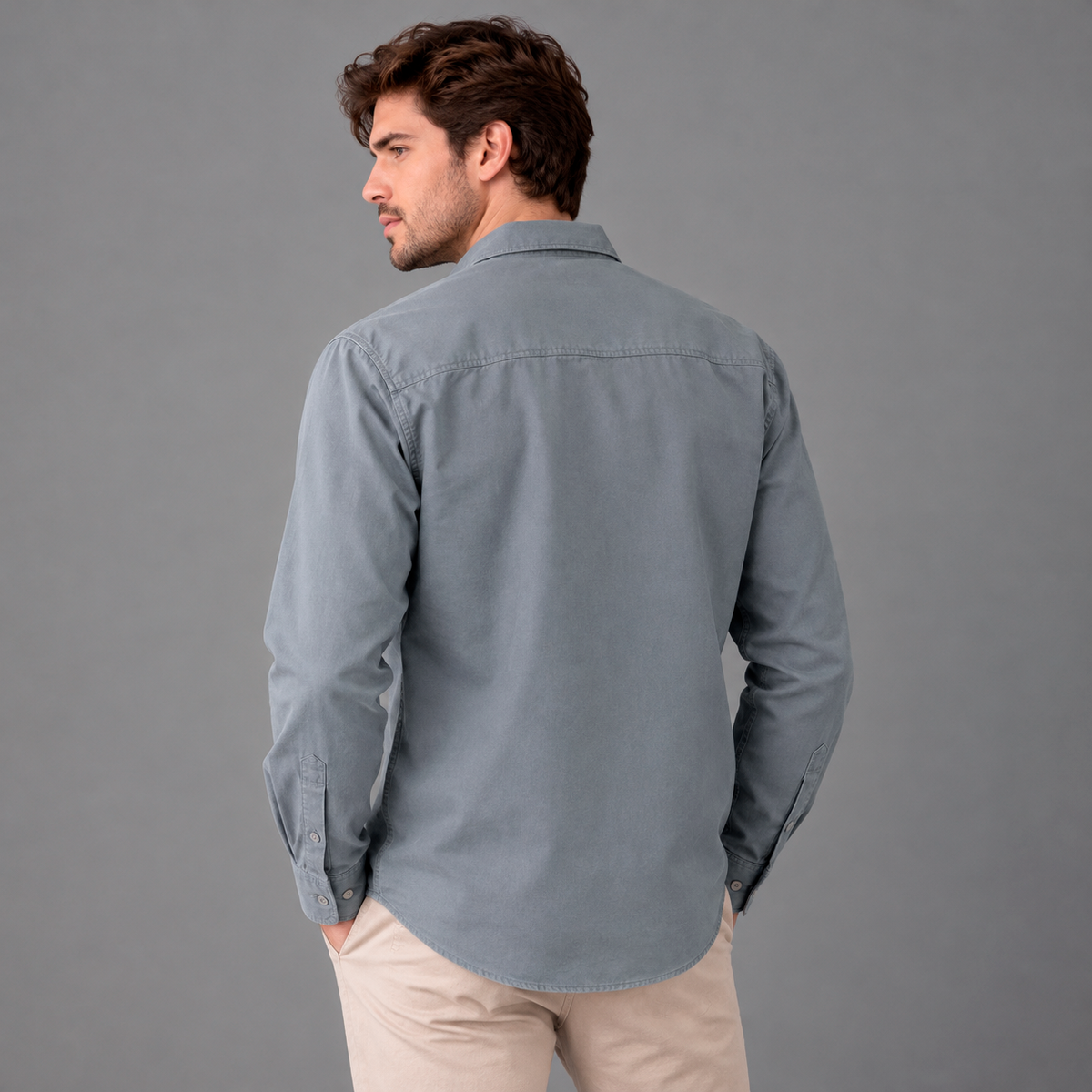 Camisa Casual Unicolor Hombre Lec Lee