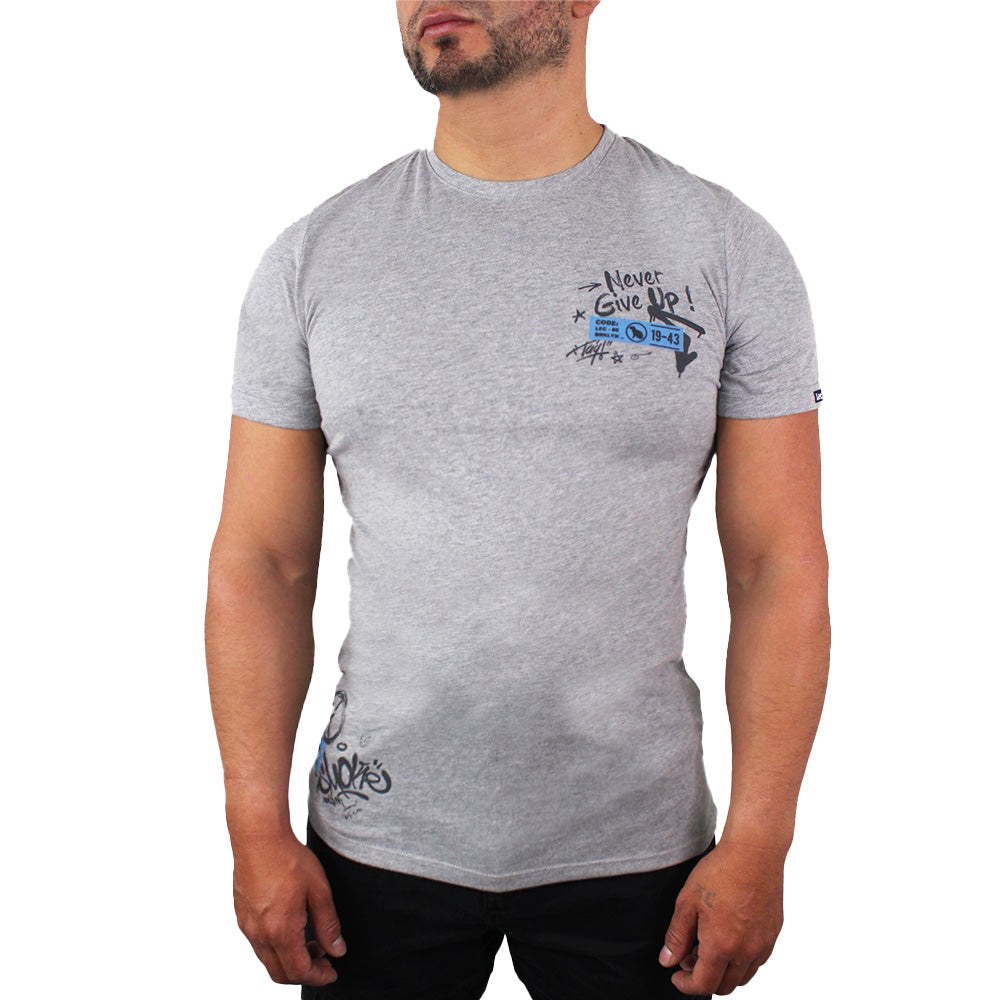 Camiseta slim fit para hombre Lec Lee - Gris