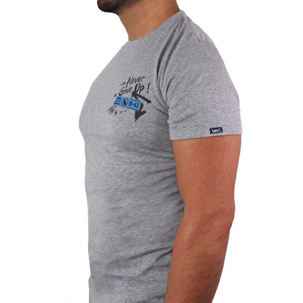 Camiseta slim fit para hombre Lec Lee - Gris